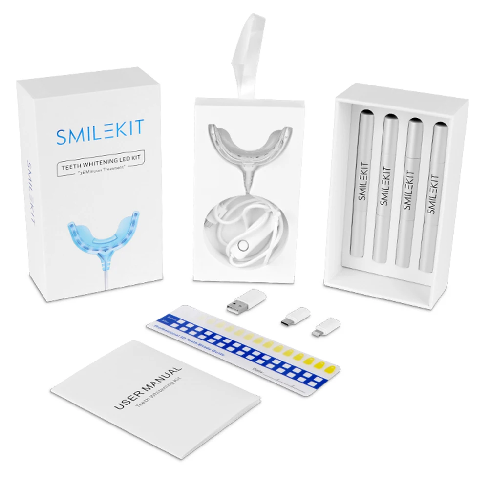Teeth Whitening Kit With Light - Smart Timing 16 LED Cold Light