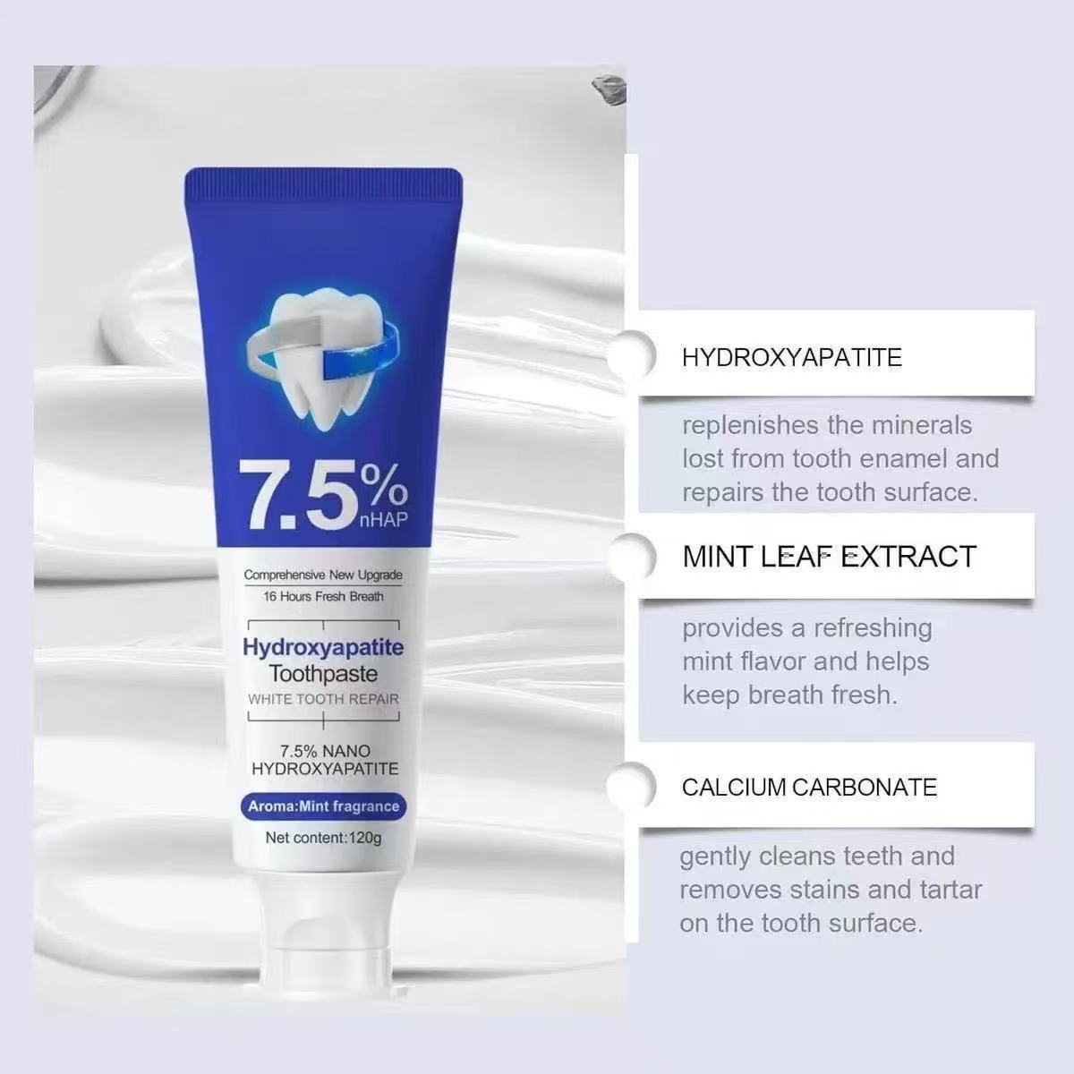 7.5%Nano Hydroxyapatite Toothp - Teeth Whitening Cream 评论和价格