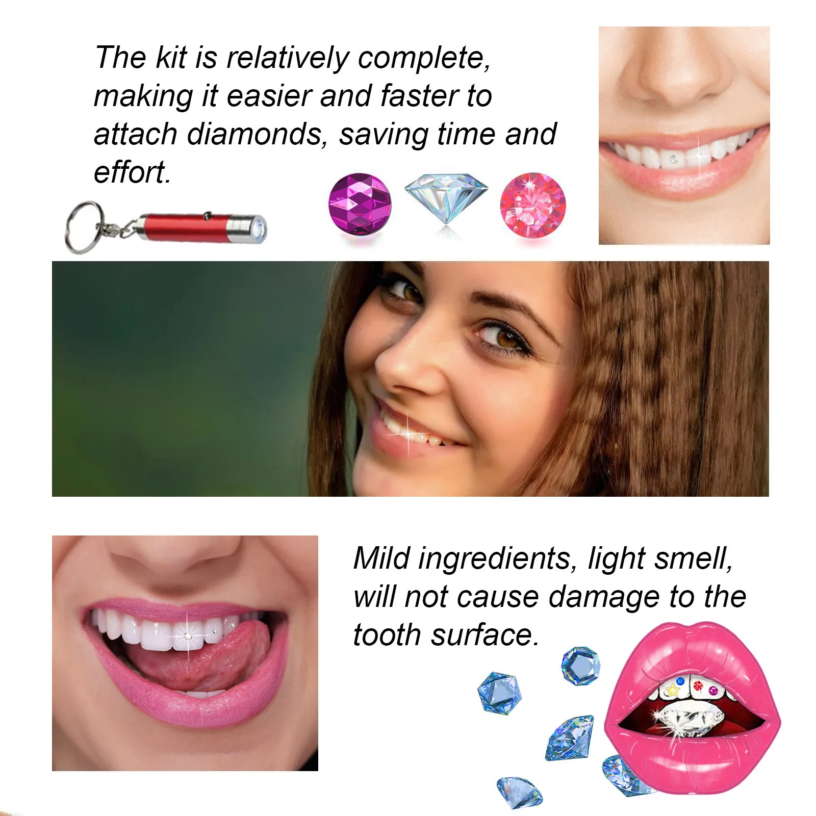 Tooth Jewelry Kit DIY Clear Pr - Teeth Whitening Kit With Light 评论和价格