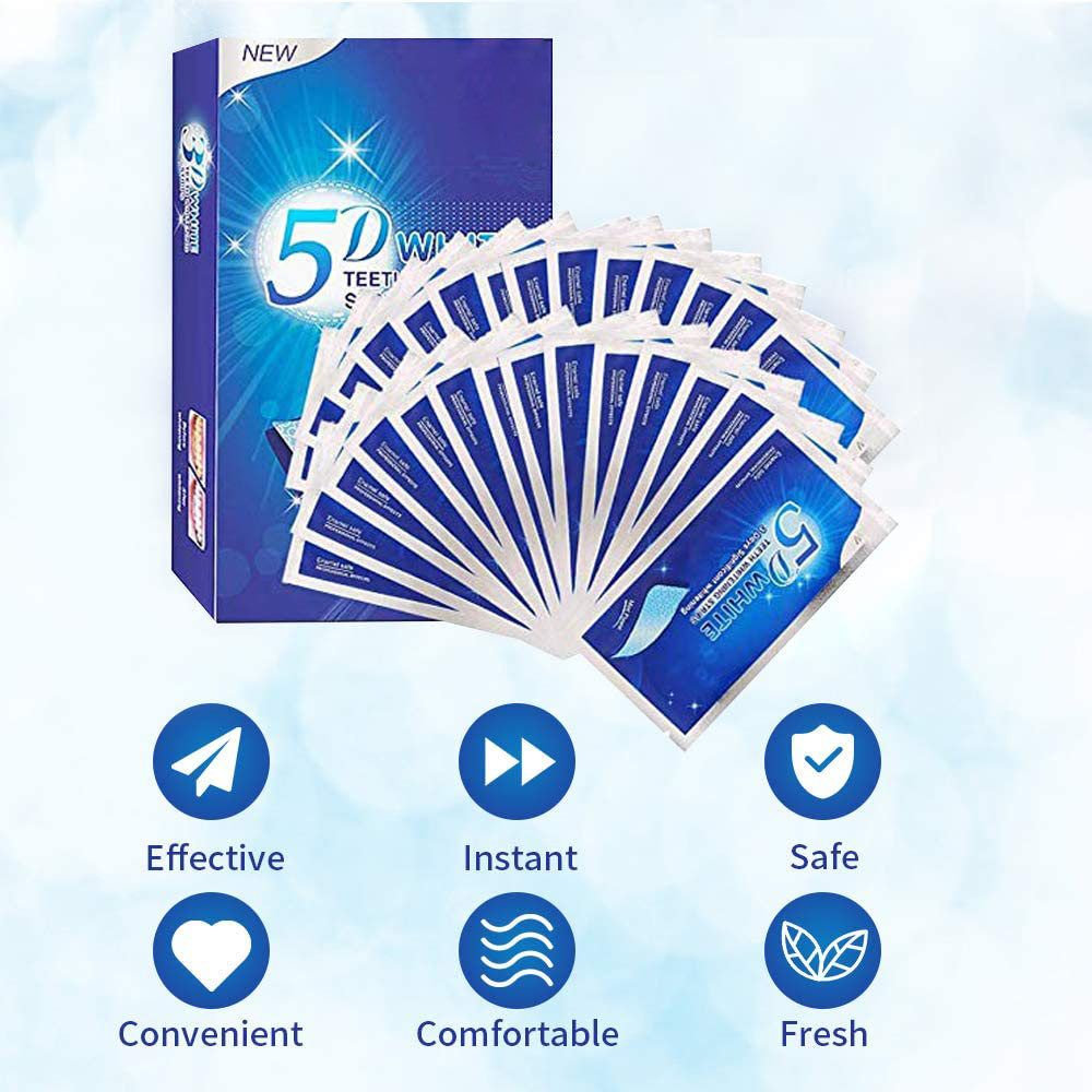 5D White Teeth Whitening Strip - Teeth Whitening Before And After 评论和价格