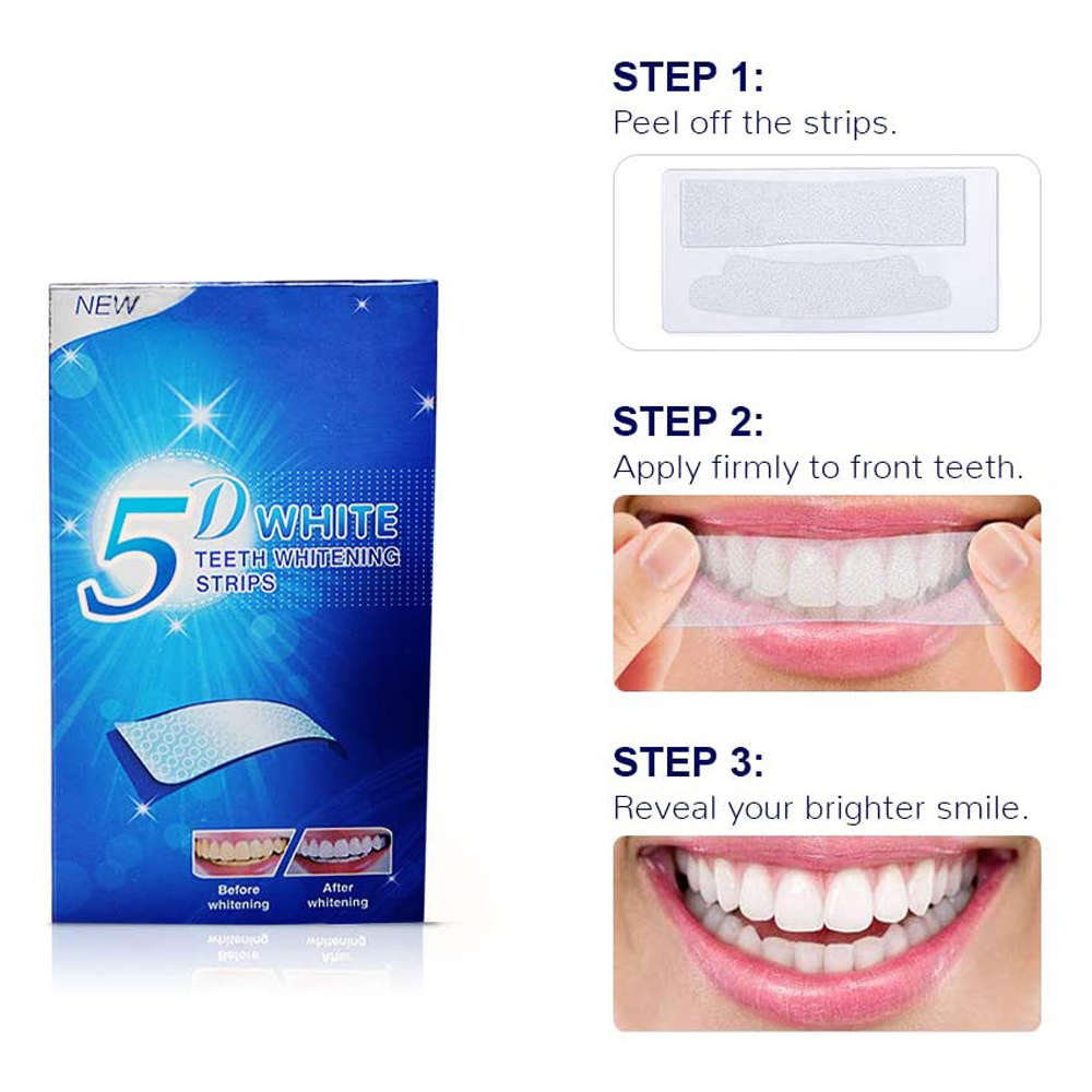 5D White Teeth Whitening Strip - Teeth Whitening Before And After 评论和价格